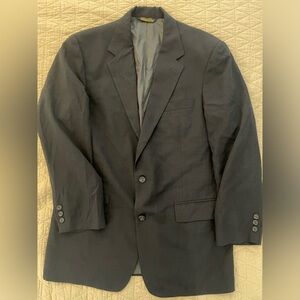 Brooks Brothers Made in USA Vintage Mini Check Wool Suit Jacket in Navy Size 42